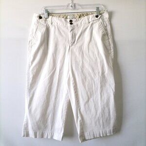 Dockers Womens White Mid Rise Flat Front Comfort Curvy Capri Pants Size 12